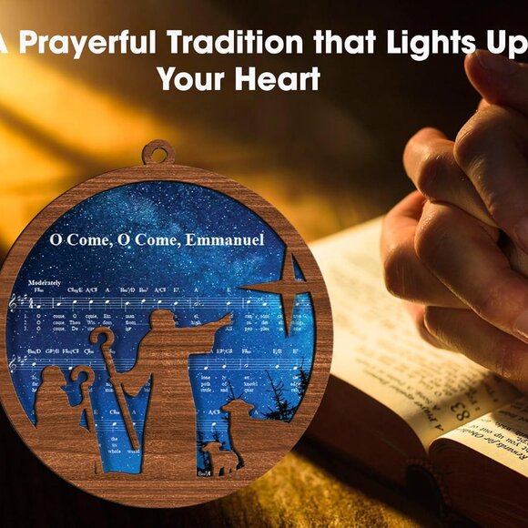 Set of 5 Wooden Nativity Ornaments Religious Christmas Gifts Decor - Picture 4 of 8